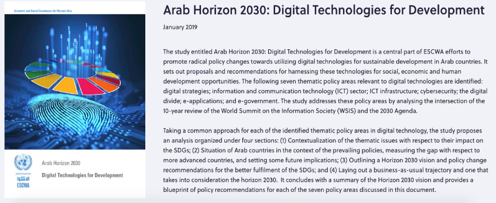 Arab Horizon 2030: Digital Technologies for Development