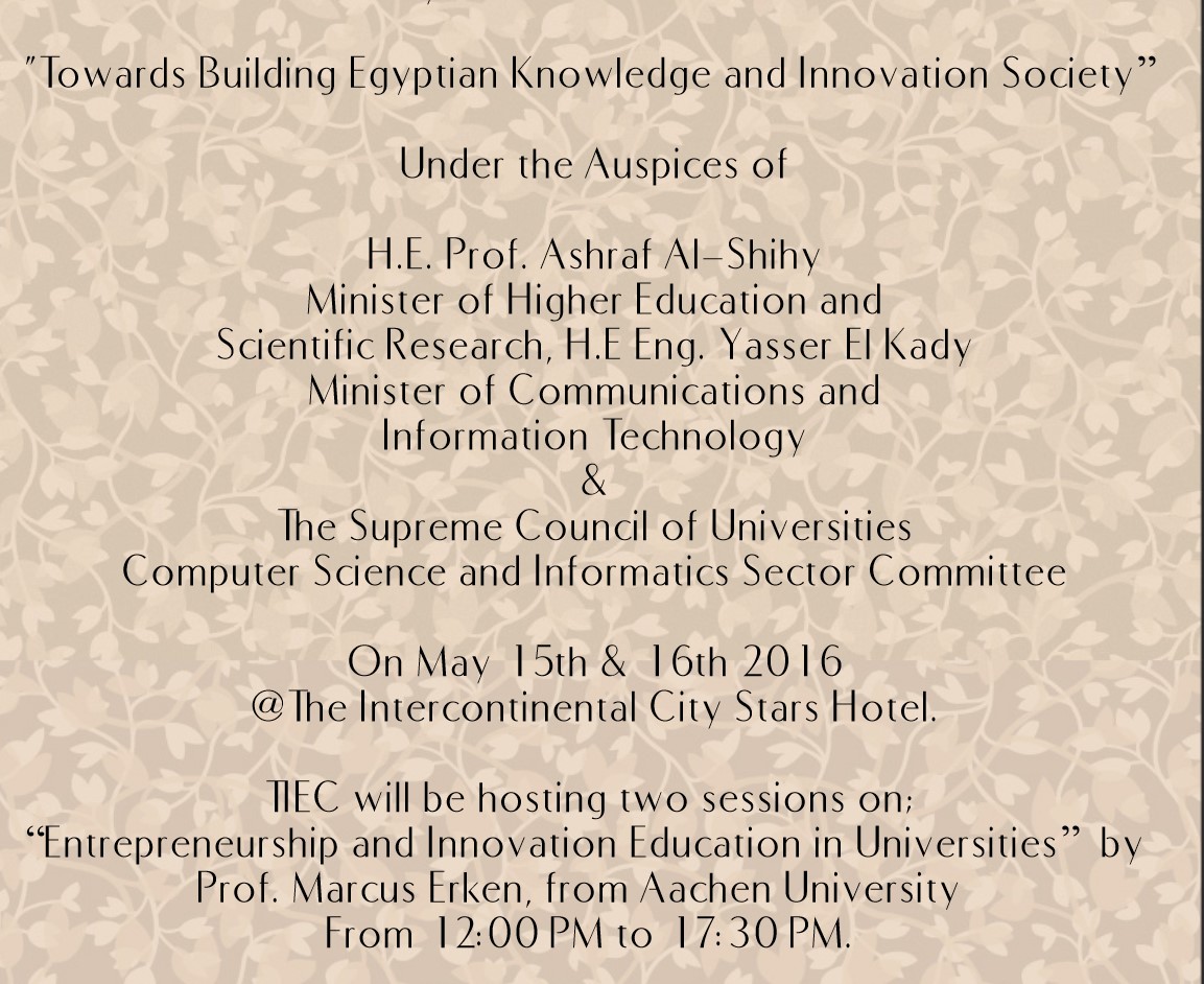 Towards Building Egyptian Knowledge and Innovation Society Conference
