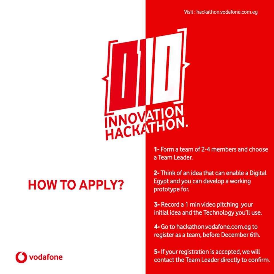 Innovation Hackathon 010 - هاكاثون الابتكار 010 من فودافون
