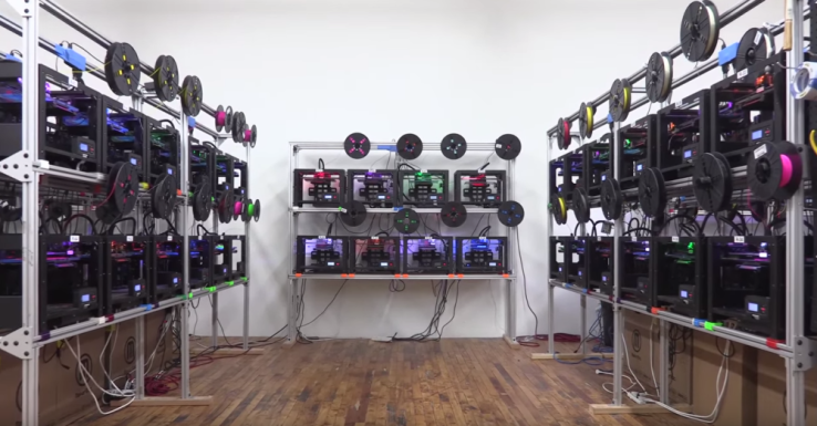 Skywalker; the first-ever robot-operated 3D printer cluster.