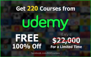 Udemy offers free of charge courses for a limited time